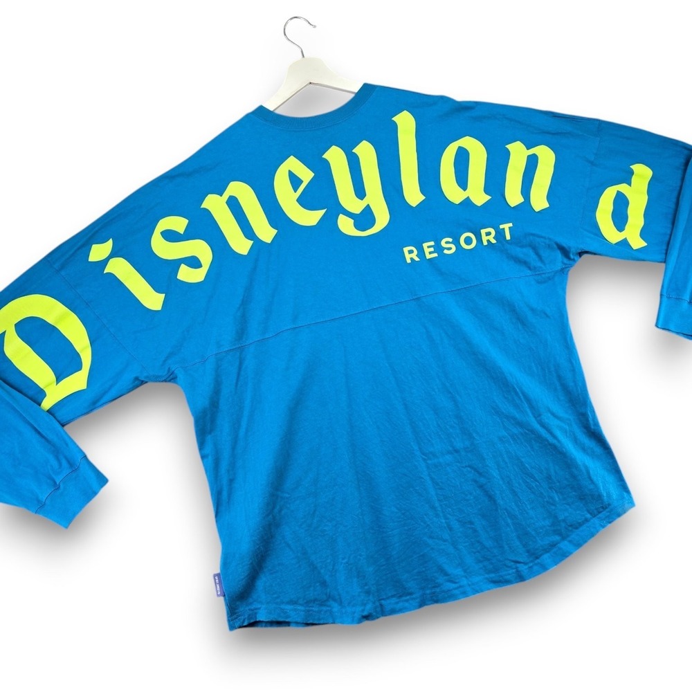 Disney Spirit Jersey Mens XXL Blue Disneyland Resort Cotton Long Sleeve T-Shirt